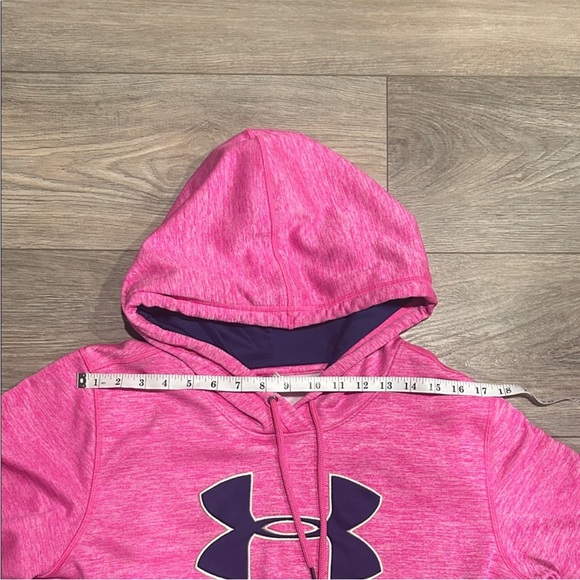 Under Armour Vibrant Pink and Navy Blue Logo Hoodie Size L - Picture 5 of 5
